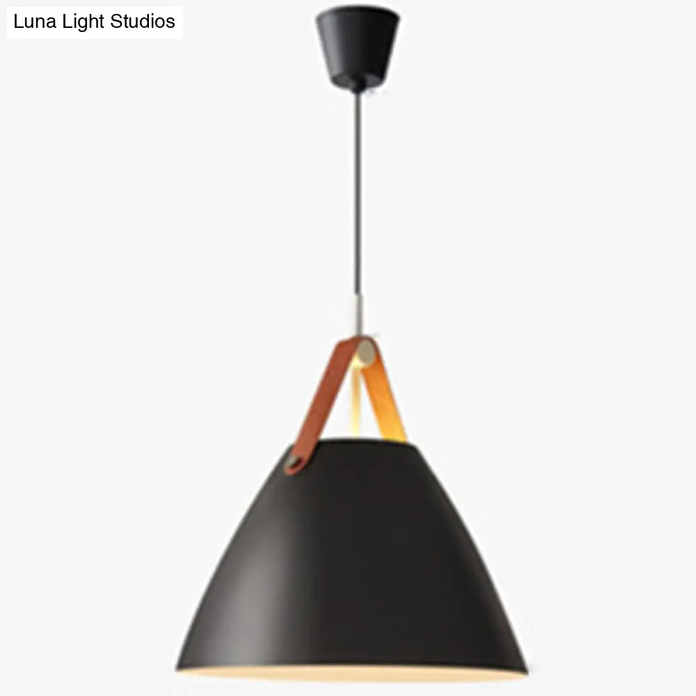 Minimalist Conical Pendant Lighting Fixture For Dining Room - Metal Hanging Lamp