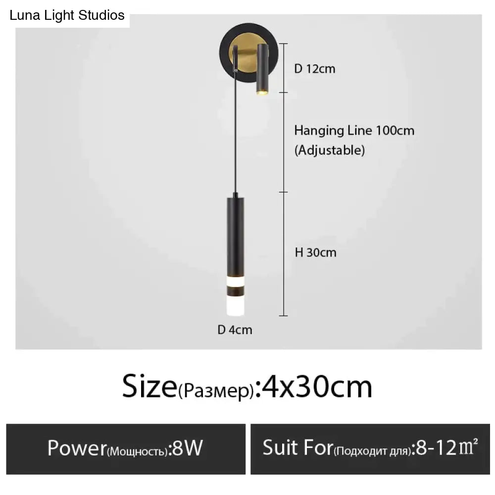 Minimalist Creative Luxury Bedroom Bedside Wall Lamp With Spotlight Type B X / Warm Light 3000K Wall