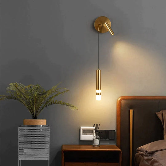 Minimalist Creative Luxury Bedroom Bedside Wall Lamp With Spotlight Wall Lamp