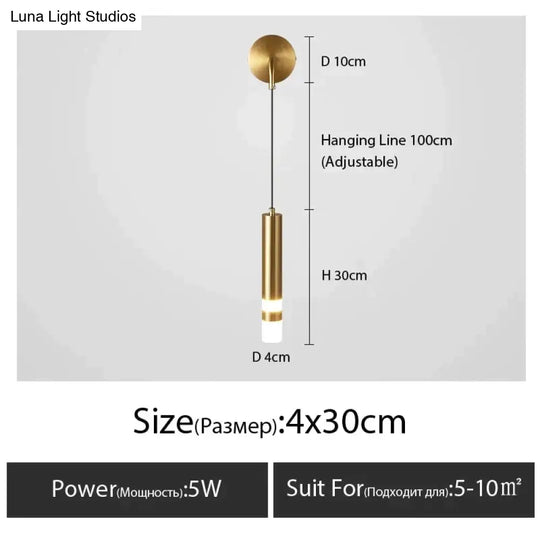 Minimalist Creative Luxury Bedroom Bedside Wall Lamp With Spotlight Wall Lamp