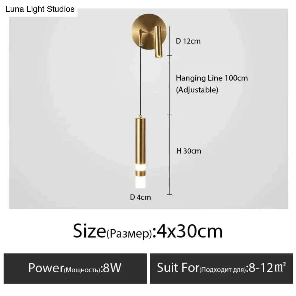 Minimalist Creative Luxury Bedroom Bedside Wall Lamp With Spotlight Wall Lamp