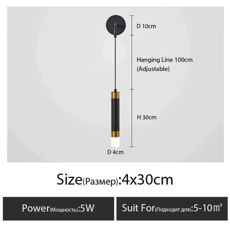 Minimalist Creative Luxury Bedroom Bedside Wall Lamp With Spotlight Wall Lamp