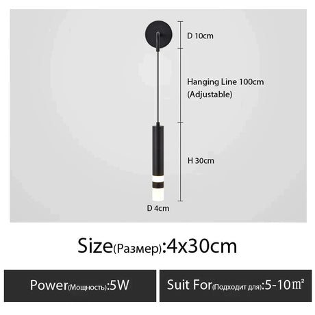 Minimalist Creative Luxury Bedroom Bedside Wall Lamp With Spotlight Wall Lamp