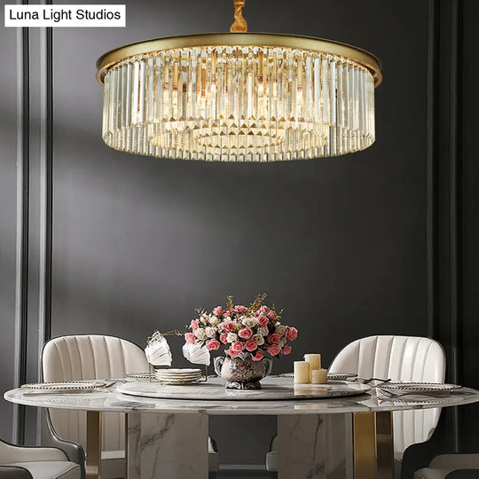 Minimalist Crystal Chandelier Lamp With Gold Finish - Perfect For Restaurants