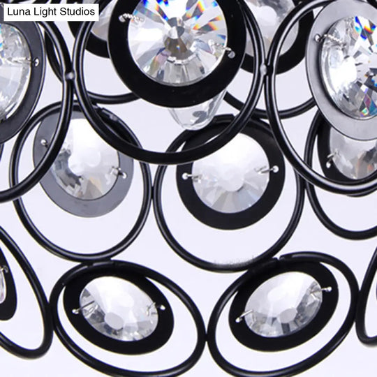 Dome-Shaped Crystal Hollow Pendant Lamp: Minimalist Modern Hanging Light Fixture