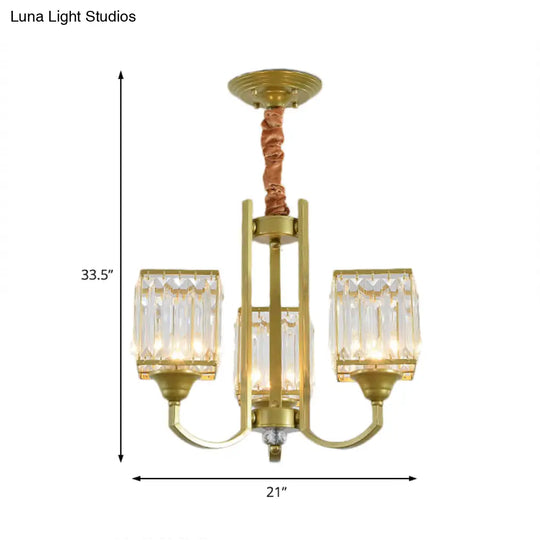 Minimalist Crystal Sputnik Chandelier Pendant Light - Gold Finish (3/6/8 Lights) For Living Room