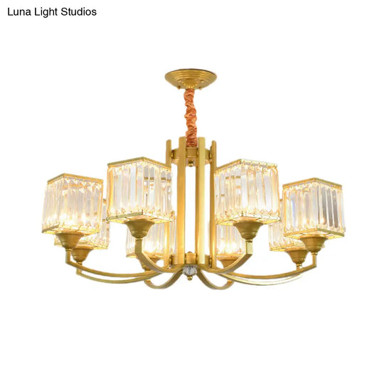 Minimalist Crystal Sputnik Chandelier Pendant Light - Gold Finish (3/6/8 Lights) For Living Room