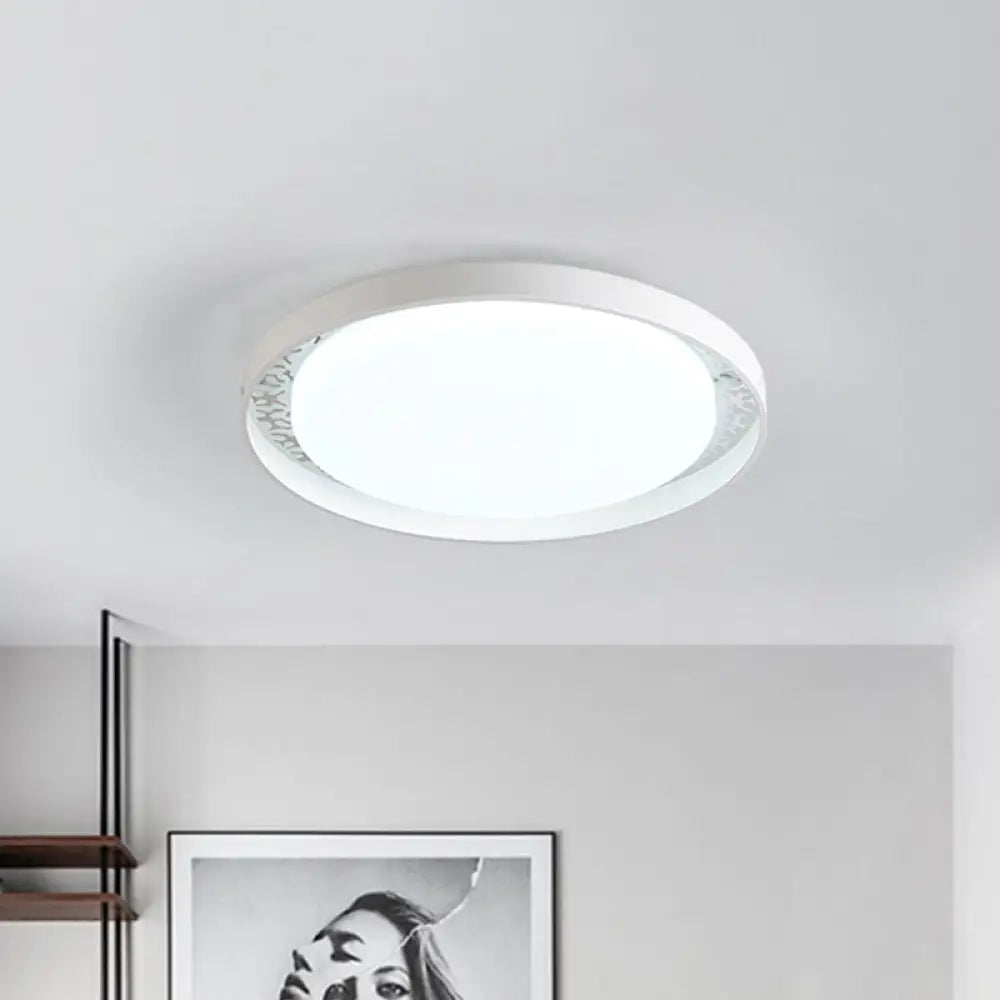 Minimalist Disc Ceiling Flush Led Lighting For Children’s Bedrooms - White/Green/Pink Colors White