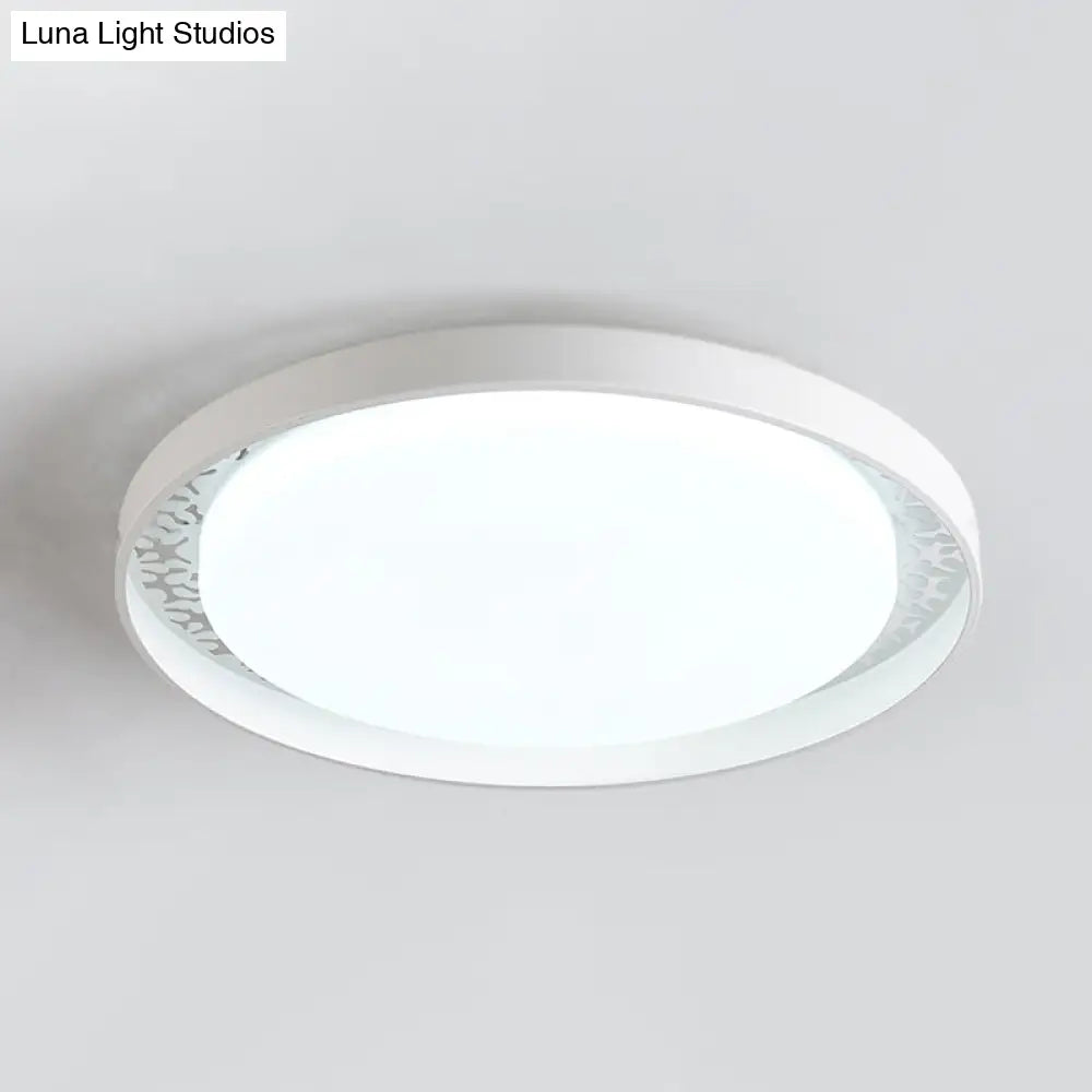 Minimalist Disc Ceiling Flush Led Lighting For Children’s Bedrooms - White/Green/Pink Colors