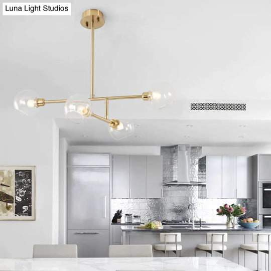 Minimalist Dome Glass Pendant Light For Open Kitchen Ceiling