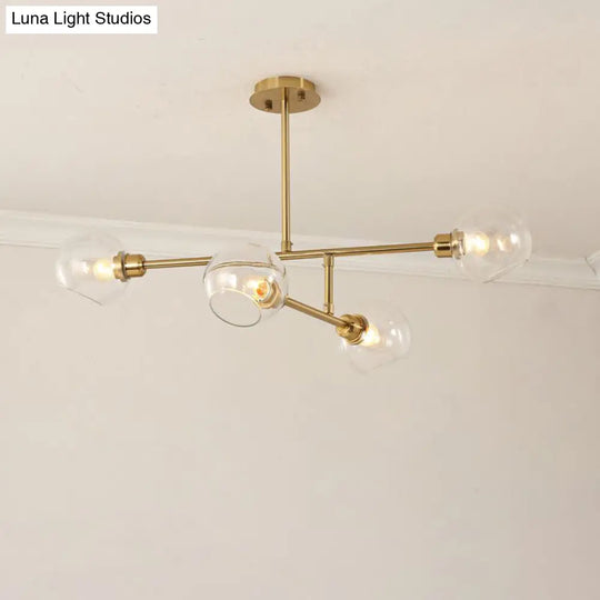 Minimalist Dome Glass Pendant Light For Open Kitchen Ceiling 4 / Gold Clear
