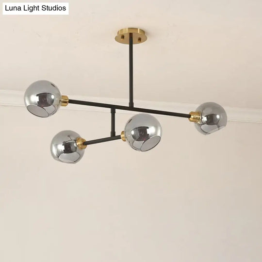 Minimalist Dome Glass Pendant Light For Open Kitchen Ceiling 4 / Black Smoke Grey