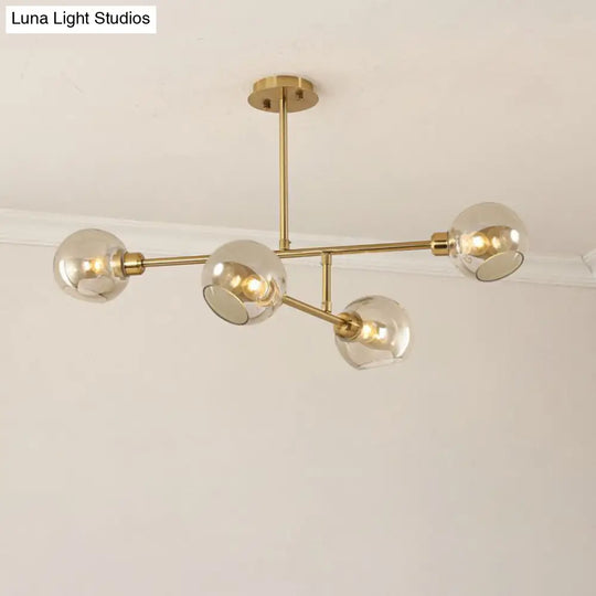 Minimalist Dome Glass Pendant Light For Open Kitchen Ceiling 4 / Gold Cognac