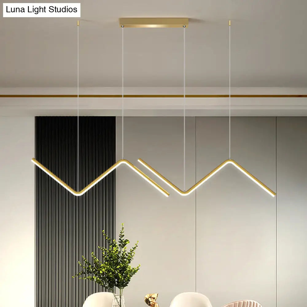 Minimalist Double Z-Shaped Led Island Light Fixture