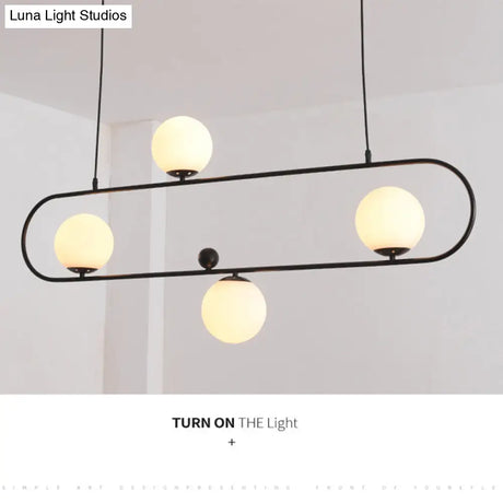Minimalist Ellipse Pendant Light: Modern Glass Globe Ceiling Fixture For Living Room Island