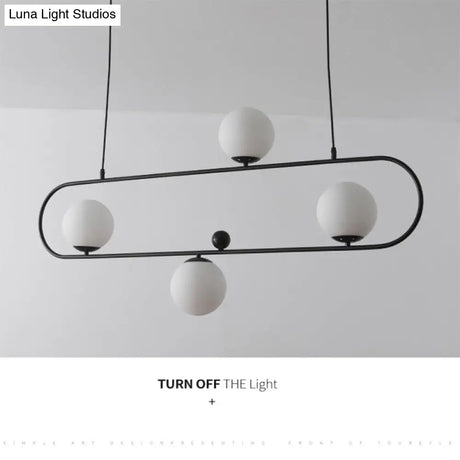 Minimalist Ellipse Pendant Light: Modern Glass Globe Ceiling Fixture For Living Room Island