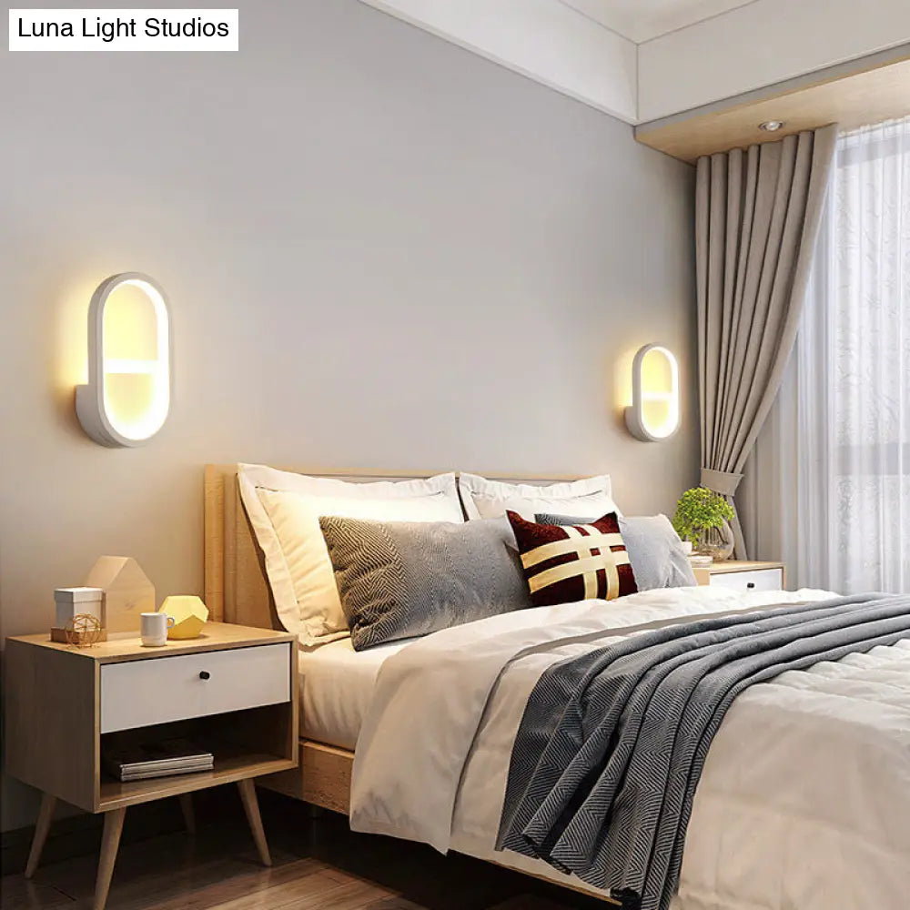 Minimalist Elliptical Led Wall Sconce For Bedroom Lighting