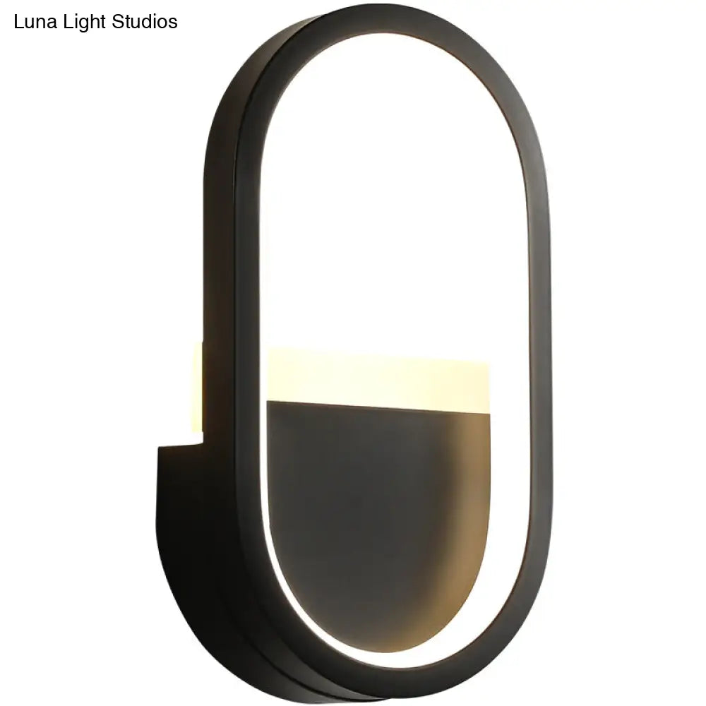 Minimalist Elliptical Led Wall Sconce For Bedroom Lighting