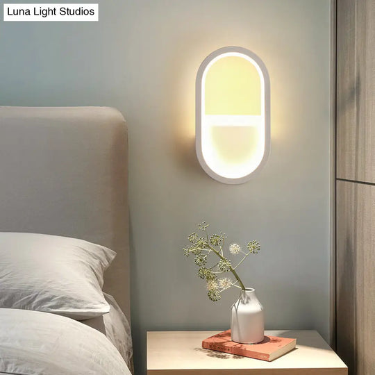 Minimalist Elliptical Led Wall Sconce For Bedroom Lighting