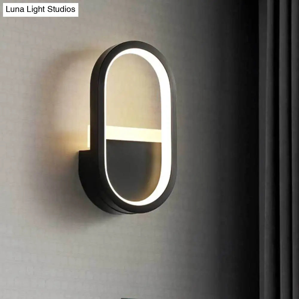 Minimalist Elliptical Led Wall Sconce For Bedroom Lighting