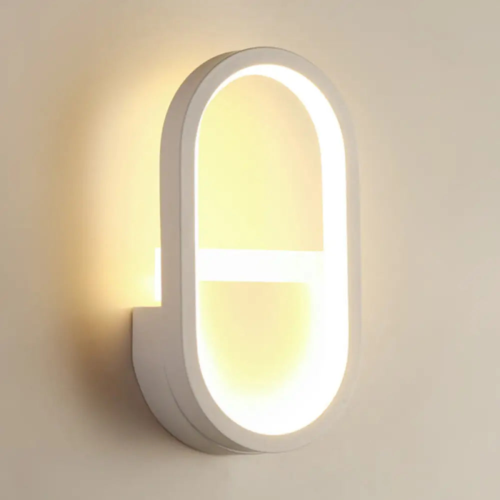 Minimalist Elliptical Led Wall Sconce For Bedroom Lighting White / Third Gear