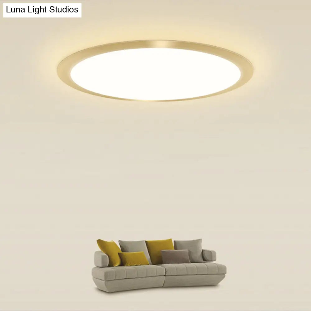 Minimalist Flat Led Flush Mount Ceiling Light For Bedroom - Acrylic Fixture