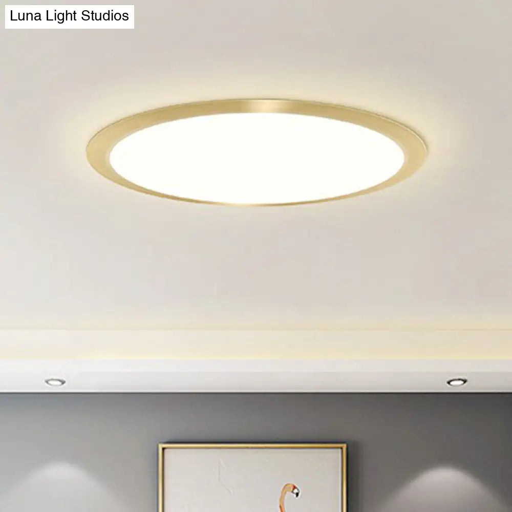 Minimalist Flat Led Flush Mount Ceiling Light For Bedroom - Acrylic Fixture