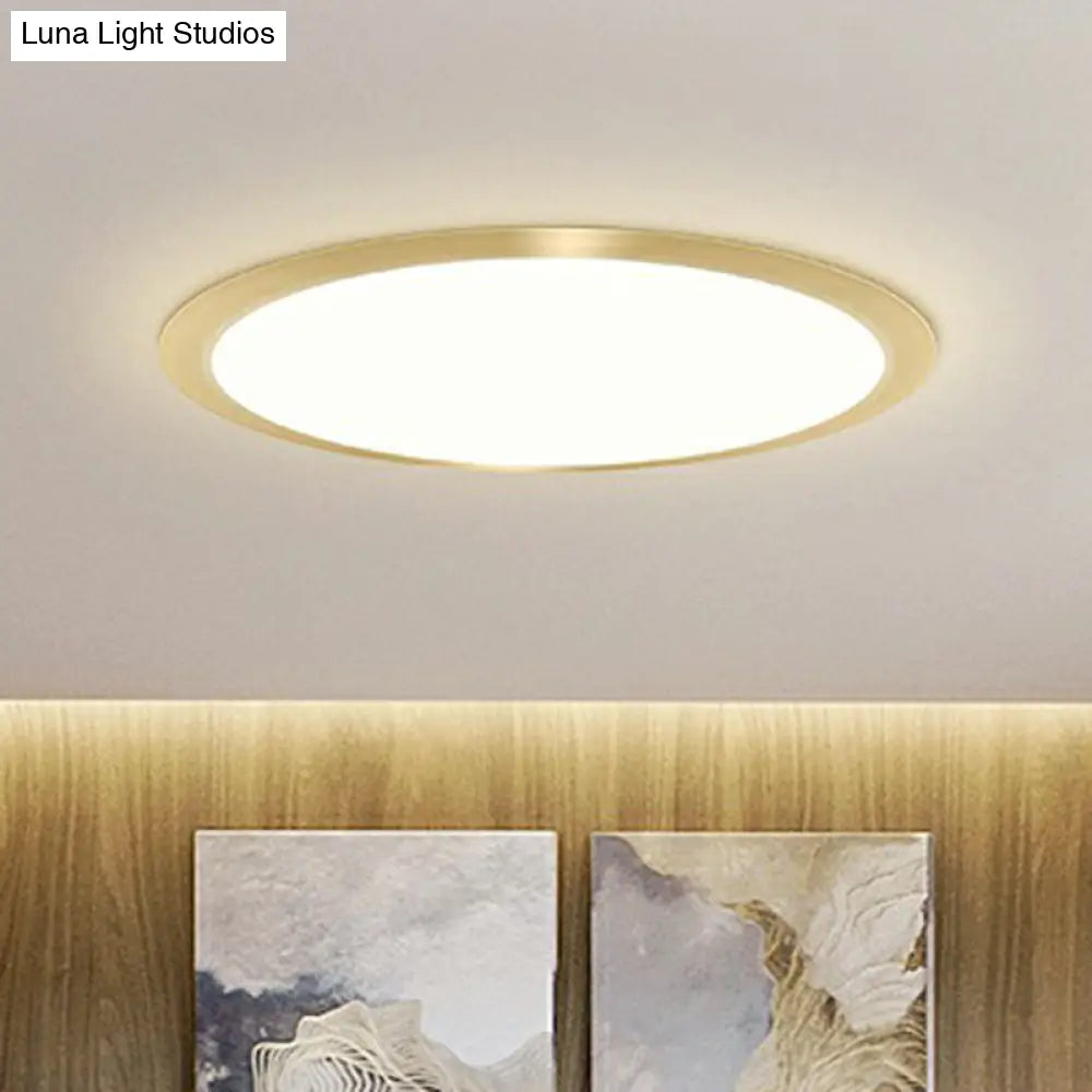 Minimalist Flat Led Flush Mount Ceiling Light For Bedroom - Acrylic Fixture