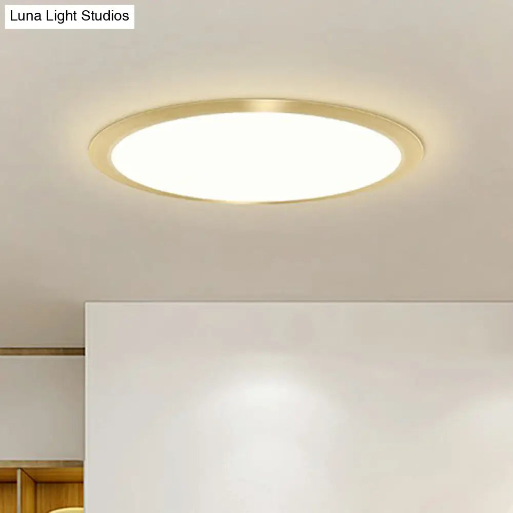 Minimalist Flat Led Flush Mount Ceiling Light For Bedroom - Acrylic Fixture