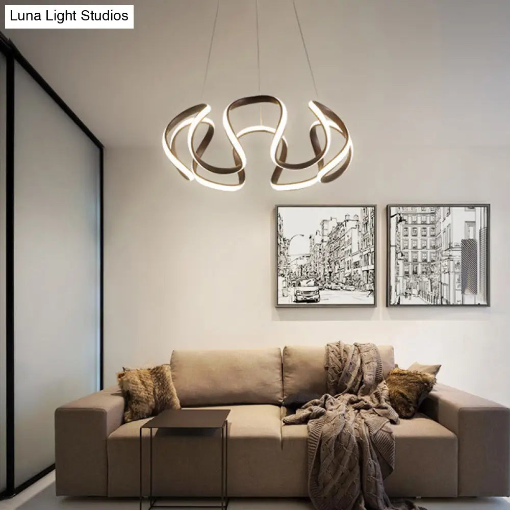 Modern Flower Chandelier: Acrylic Led Pendant Light For Minimalist Living Rooms