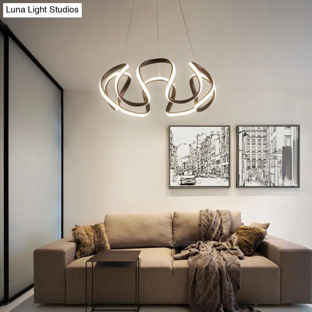 Minimalist Flower Chandelier: Acrylic Led Pendant Light For Living Room