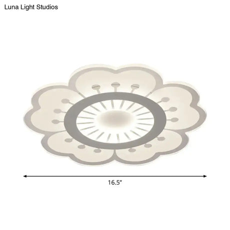 Minimalist Flush Mount Led Ceiling Lamp In White With Ultrathin Design & Acrylic Finish