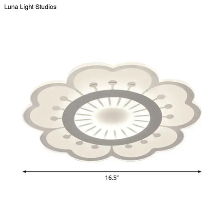 Minimalist Flush Mount Led Ceiling Lamp In White With Ultrathin Design & Acrylic Finish
