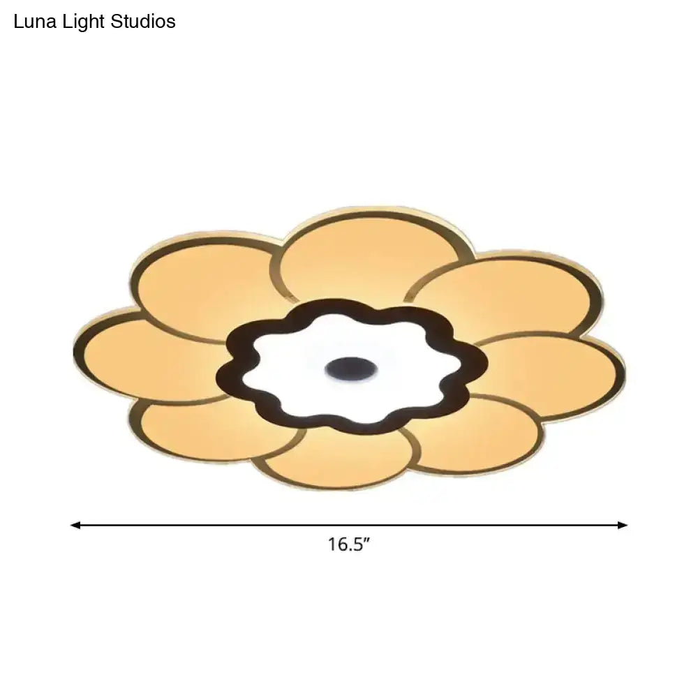 Minimalist Flush Mount Led Ceiling Lamp In White With Ultrathin Design & Acrylic Finish