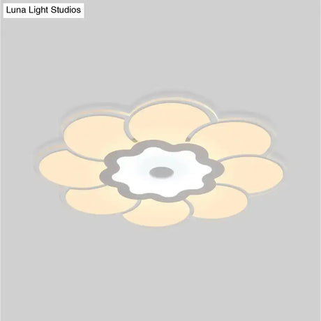 Minimalist Flush Mount Led Ceiling Lamp In White With Ultrathin Design & Acrylic Finish