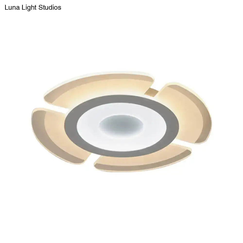 Minimalist Flush Mount Led Ceiling Lamp In White With Ultrathin Design & Acrylic Finish
