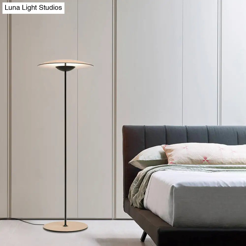 Minimalist Flying Saucer Led Floor Lamp - Creative Metal Bedside Light