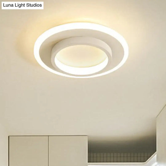 Minimalist Geometric Flushmount Ceiling Lamp - Sleek Metal Corridor Light