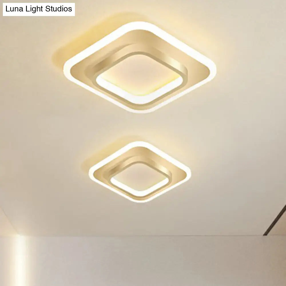 Minimalist Geometric Flushmount Ceiling Lamp - Sleek Metal Corridor Light