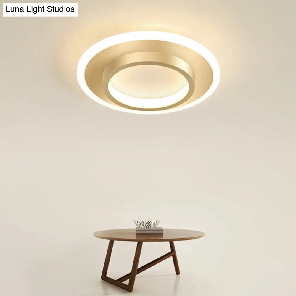 Minimalist Geometric Flushmount Ceiling Lamp - Sleek Metal Corridor Light