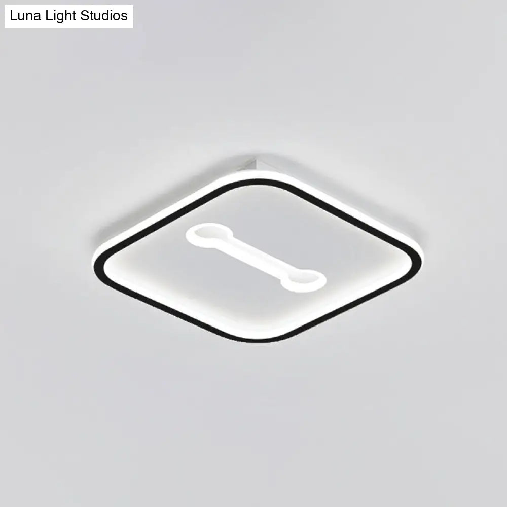 Minimalist Geometric Led Bedroom Flush Mount Light Fixture