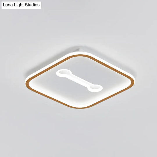 Minimalist Geometric Led Bedroom Flush Mount Light Fixture