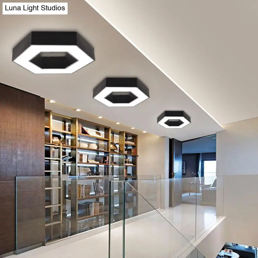 Minimalist Geometric Metal Led Ceiling Mount Light For Offices