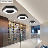 Minimalist Geometric Metal Led Ceiling Mount Light For Offices