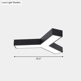 Minimalist Geometric Metal Led Ceiling Mount Light For Offices