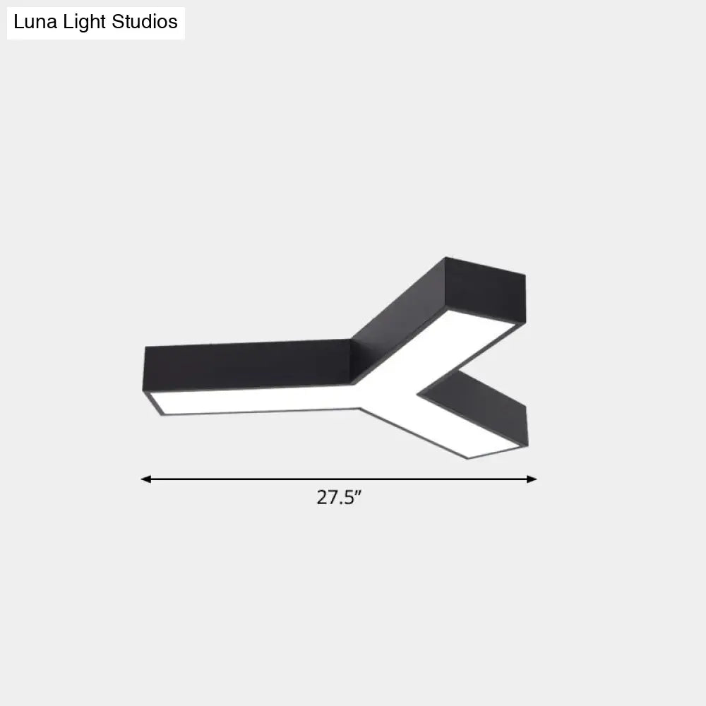 Minimalist Geometric Metal Led Ceiling Mount Light For Offices