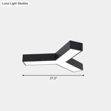 Minimalist Geometric Metal Led Ceiling Mount Light For Offices