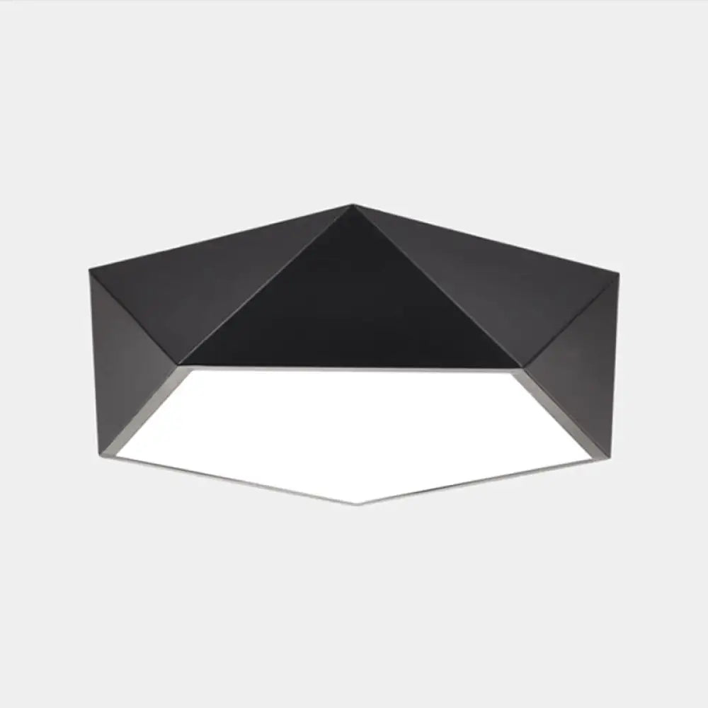 Minimalist Geometric Metal Led Ceiling Mount Light For Offices Black / Small