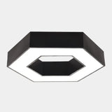 Minimalist Geometric Metal Led Ceiling Mount Light For Offices Black / Small Hollow