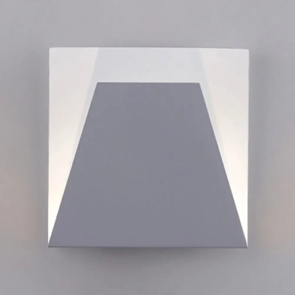 Minimalist Geometric Metal Led Wall Sconce In Warm/White Lighting For Bedroom White / B